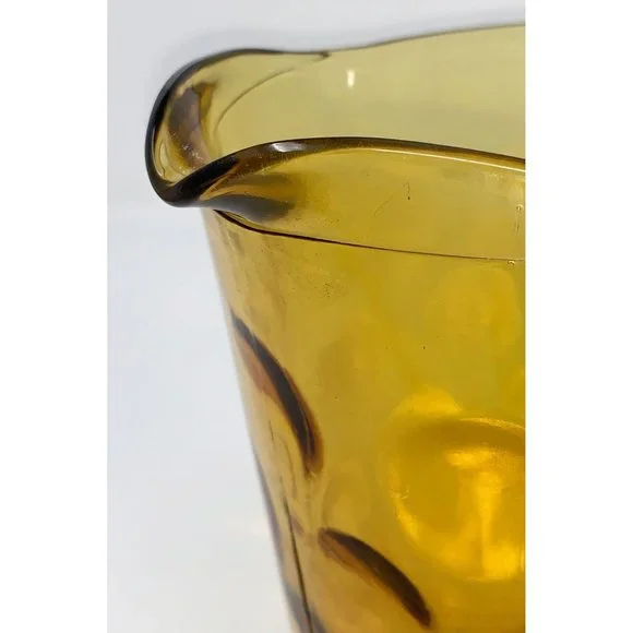 HAZEL-ATLAS ELDORADO Dot Thumbprint Pitcher ~ Granada Gold ~ Vogue Mid Century - Picture 8 of 8